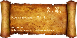 Kornhauser Márk névjegykártya