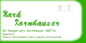 mark kornhauser business card